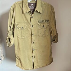 American Eagle Outfitters Brown/ green khaki Shirt